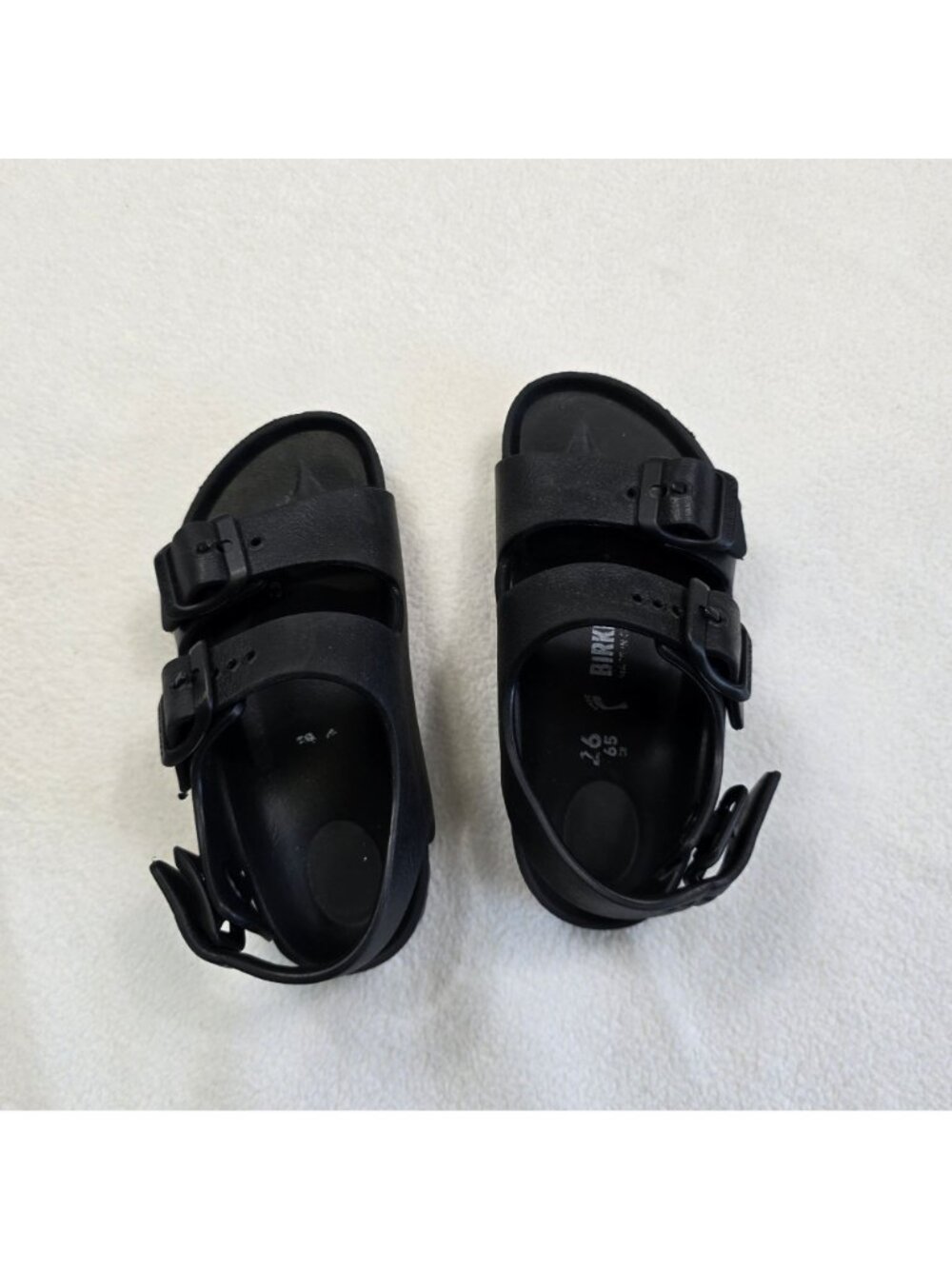 Birkenstock Toddler Size 26 Unisex Sandals Black Double Strap EVA - Picture 3 of 7